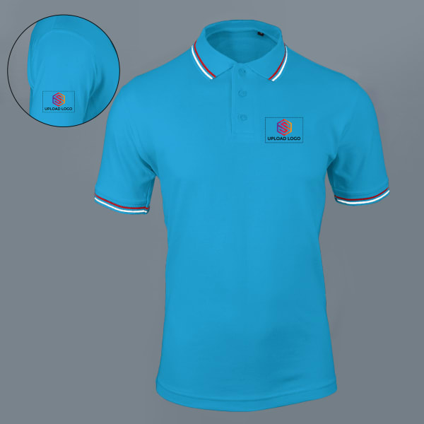 AWG Sport Giza Polo T-shirt for Men (Turquoise Blue)