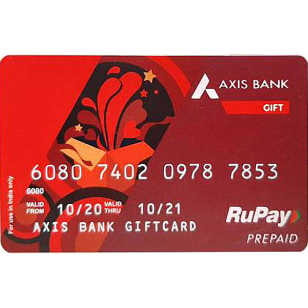 Axis Physical card Rs.5000