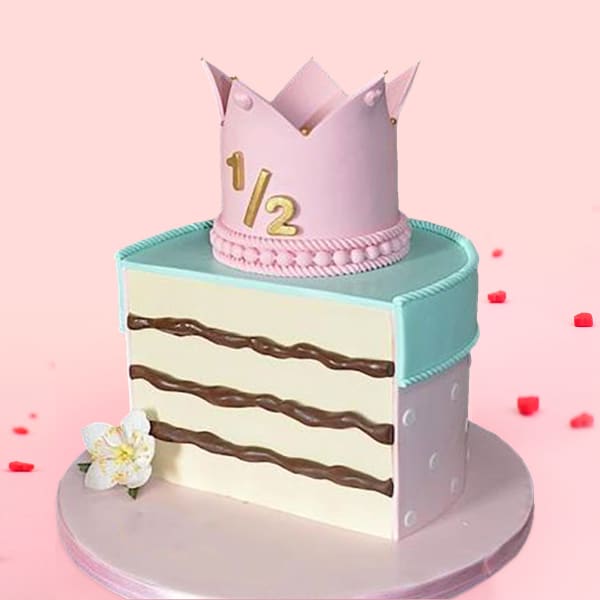 Baby Queen Half Year Birthday Cake (1.5 kg)
