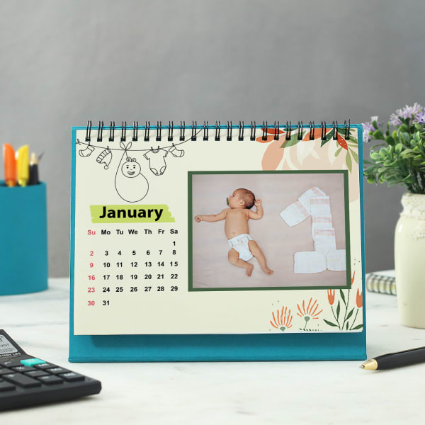 Baby's First Year Personalized Spiral 2022 Desk Calendar