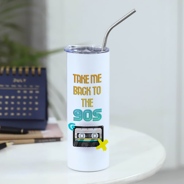 Back To The 90's Personalized Stainless Steel Tumbler With Straw