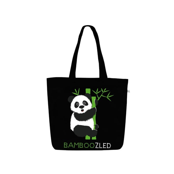 Bamboozled Panda Black Canvas Cotton Tote Bag