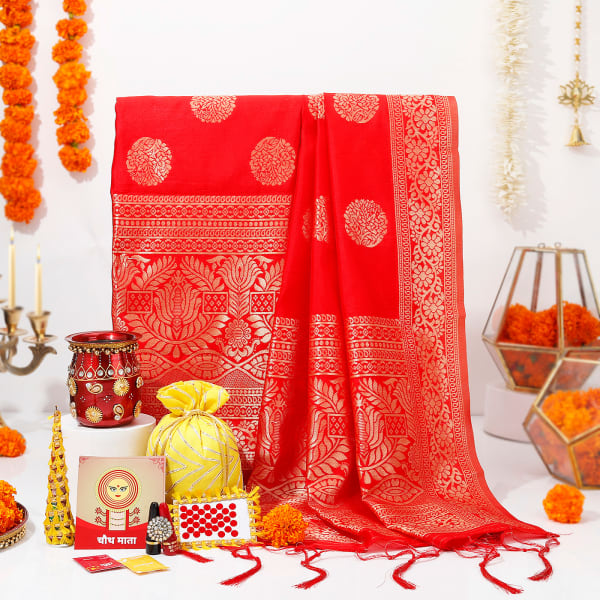 Banarasi Dupatta Karwa Chauth Hamper