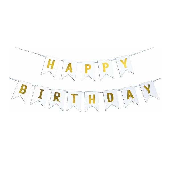 Buy/Send Banner Happy Birthday White And Golden Online | IGP | JVS1218452