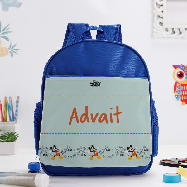 Be Brave Be Strong - School Bag - Personalized - Blue