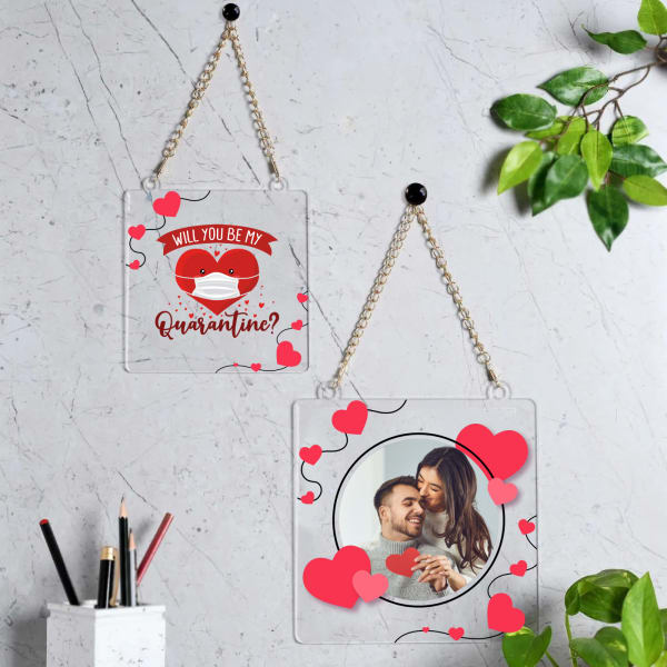 Be Mine Personalized Hanging Photo Frames (Set of 2)