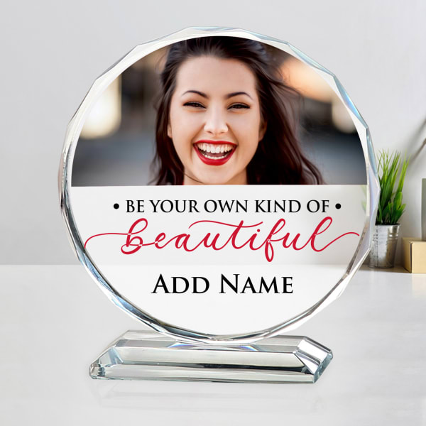 Be Own Kind Personalized Round Crystal