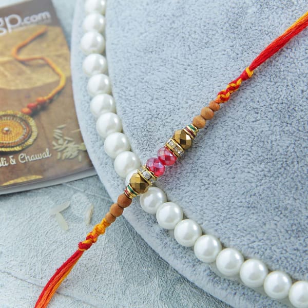 Beaded Thread Rakhi for Bhaiya Gift/Send Rakhi Gifts Online J11030478
