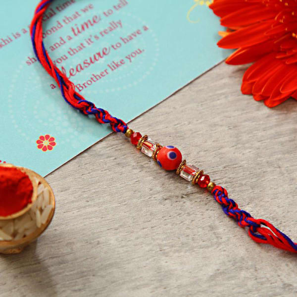 Beautiful Bead Work Thread Rakhi Gift/Send Rakhi Gifts Online