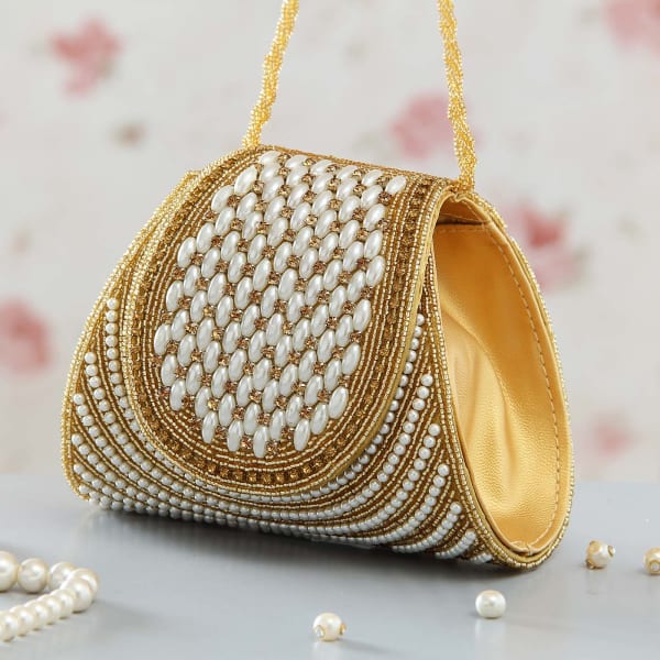 Beautiful Clutch with Pearls Gift/Send Fashion and Lifestyle Gifts