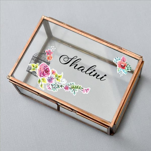 Beautiful Personalized Glass Jewelry Box: Gift/Send Home ...