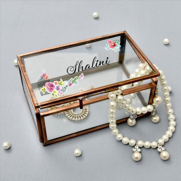 Beautiful Personalized Glass Jewelry Box