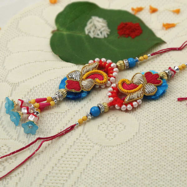 Buy/Send Beautiful Set of Bhaiya Bhabhi Rakhi Online IGP HD1040652