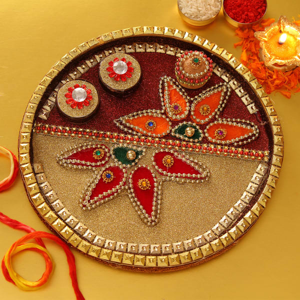 Beautifully Decorated Bhai Dooj Tikka Thali: Gift/Send ...