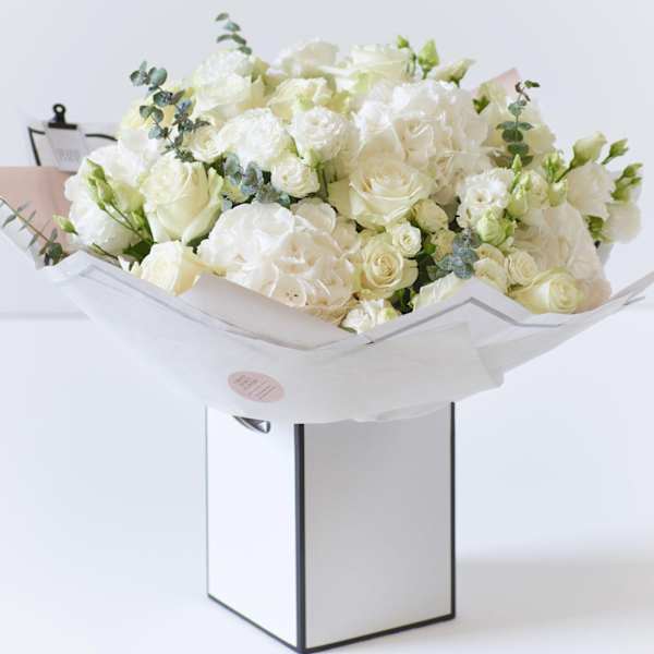 Beautifully Simple Showstopper White Flower Bouquet