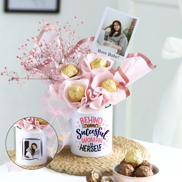 Behind Every Successful Woman Is Herself - Personalized Mug Arrangement