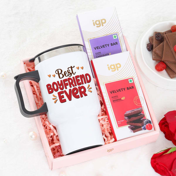 Best Boyfriend - Personalized Travel Mug With Chocolates
