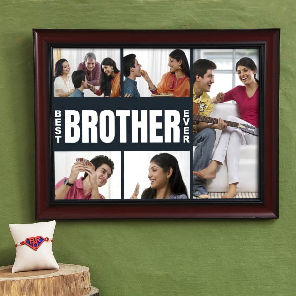 Best Brother Ever Personalized Frame With Bro Rakhi Gift Send