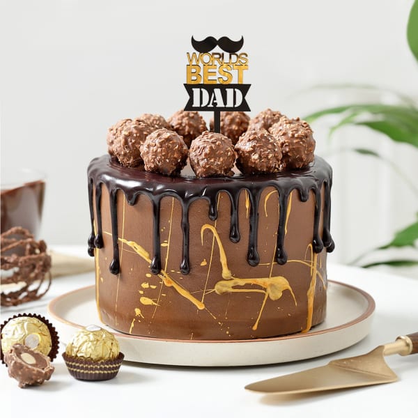 Best Dad Chocolate Ganache Cake (Half Kg)