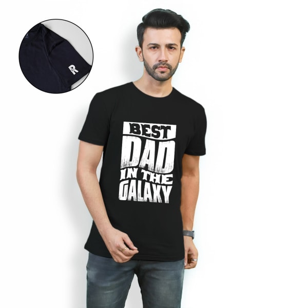 Best Dad In The Galaxy T-shirt - Personalized - Black