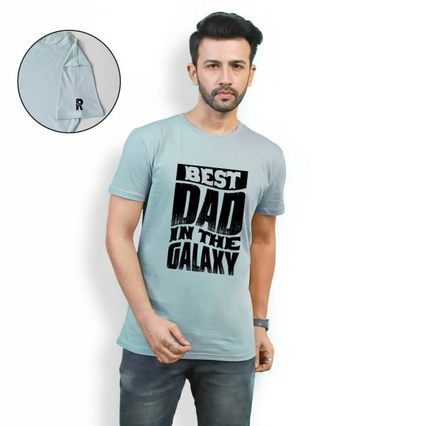 Best Dad In The Galaxy T-shirt - Personalized - Sage