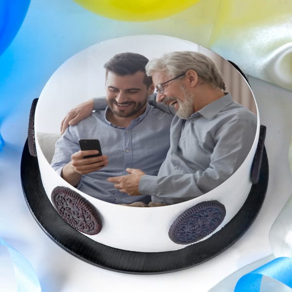 Best Dad & Son Duo Delectable Photo Cake (1 Kg)