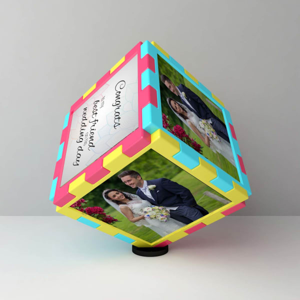 Best Friend's Wedding Personalized Photo Cube Gift/Send Home and