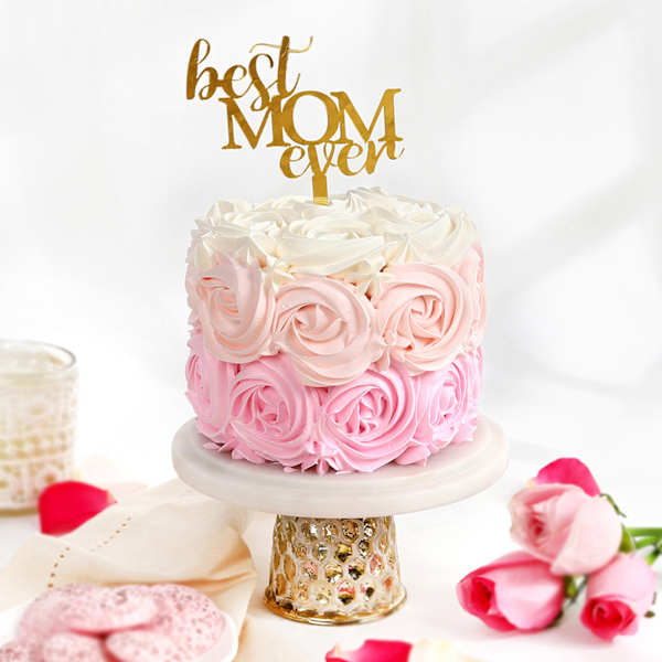 Best Mom Ever Pink Ombre Cake
