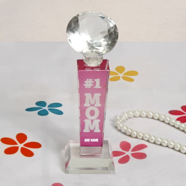 Best Mom Personalized Crystal Trophy for Mom Gift/Send Home and Living