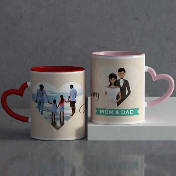 Best Parents Personalized Anniversary Mug Set Gift Send Home And