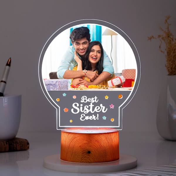 Best Sister Ever Personalized LED Photo Lamp