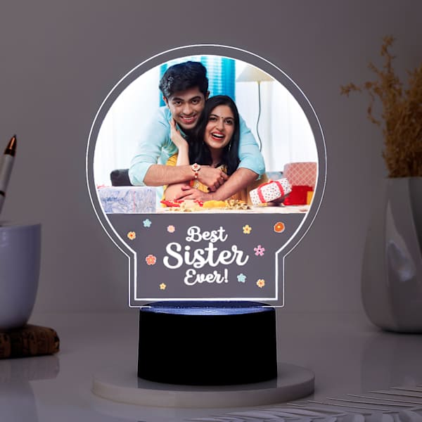 Best Sister Ever Personalized LED Photo Lamp