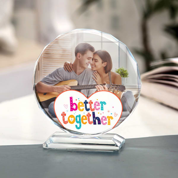 Better Together Personalized Crystal Photo Stand