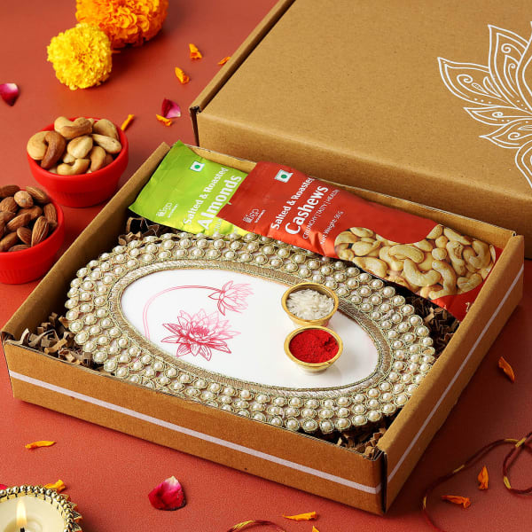 Buysend Bhai Dooj Puja Thali With Dry Fruits Online Igp Jvs1189908