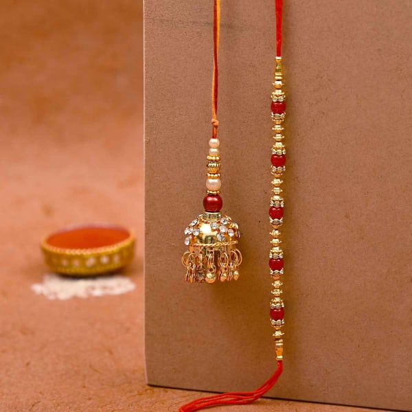 Bhaiya Bhabhi Rakhi with Beads & Pearl Stones