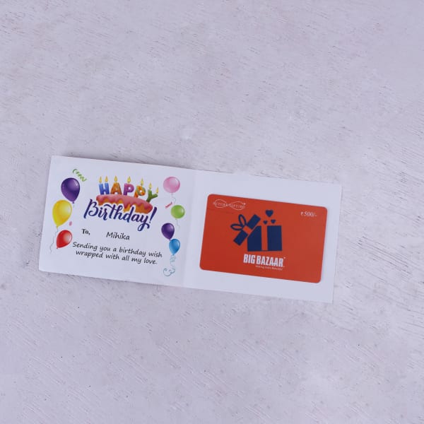 Big Bazaar Personalized Birthday Gift Card 500 Gift/Send Experiences and Gift Cards Gifts