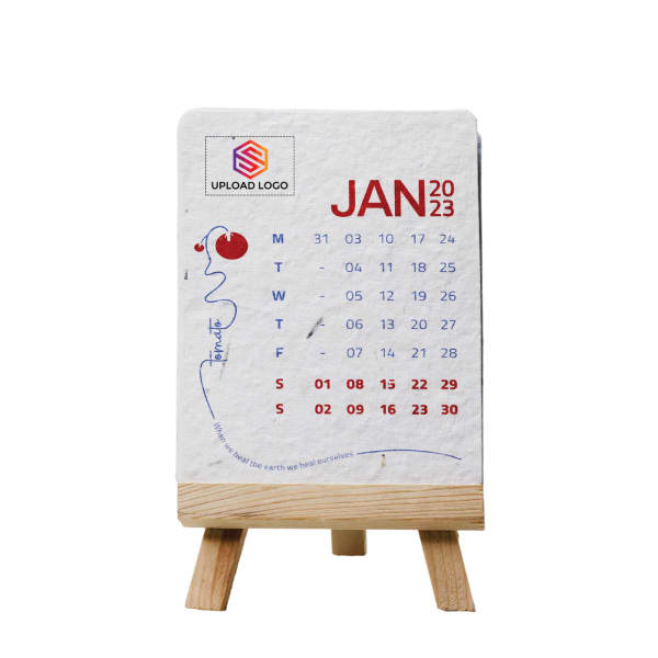 BioQ Plantable Calendar With Wooden Stand
