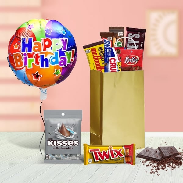 Birthday Joy Chocolates And Balloon Combo