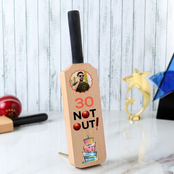 Birthday Personalized Cricket Bat Photo Stand