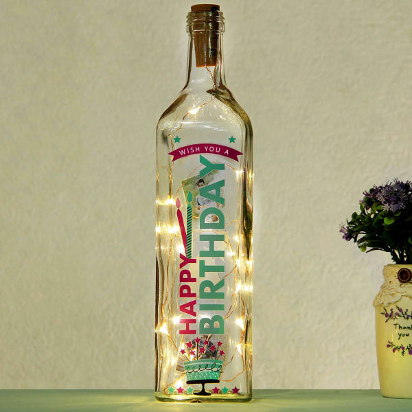 Birthday Theme Personalized LED Bottle