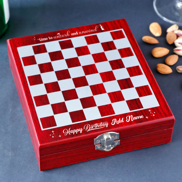 Birthday Theme Wine Kit and Chess Board