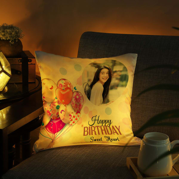 Birthday Themed Personalized LED Cushion