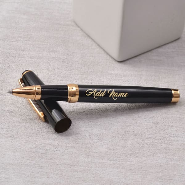 Black Ball Pen - Customized With Name