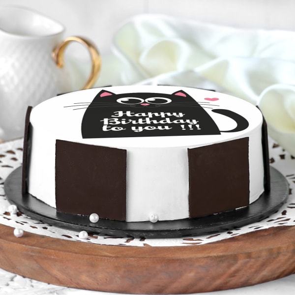 Order Black Cat Birthday Cake Half Kg Online at Best Price