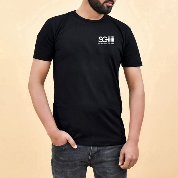 Black Cotton T-Shirt With Side Logo