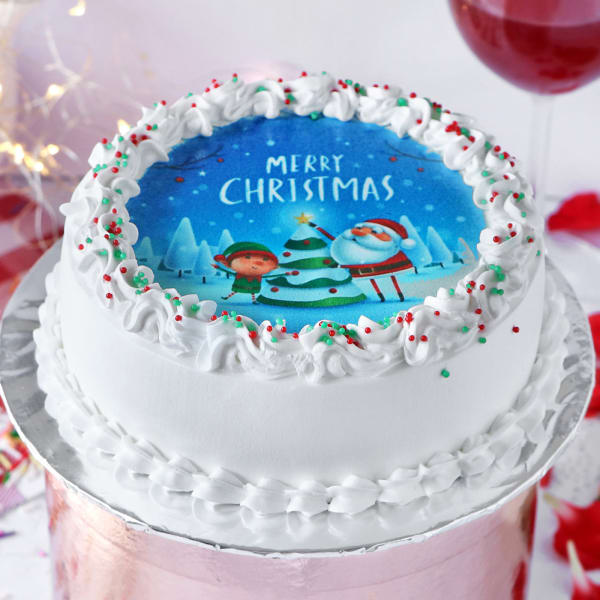Black Forest Christmas Photo Cake (1 kg)
