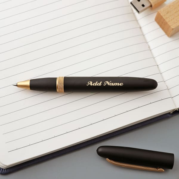 Black Magnetic Pen - Customized With Name
