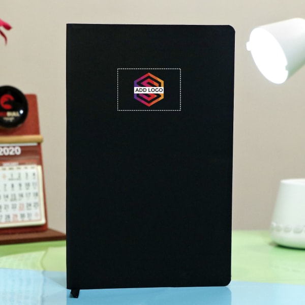 Black PU Notebook - Customized with Logo