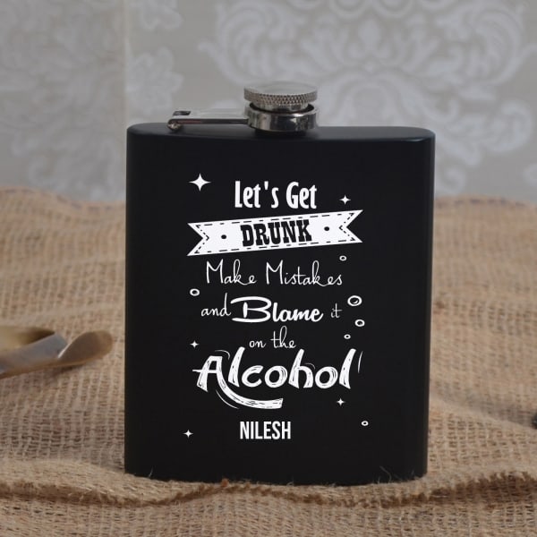 Blame it on the Alcohol Personalized Hip Flask