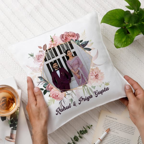 Blissful Union Personalized Wedding Cushion